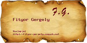 Fityor Gergely névjegykártya